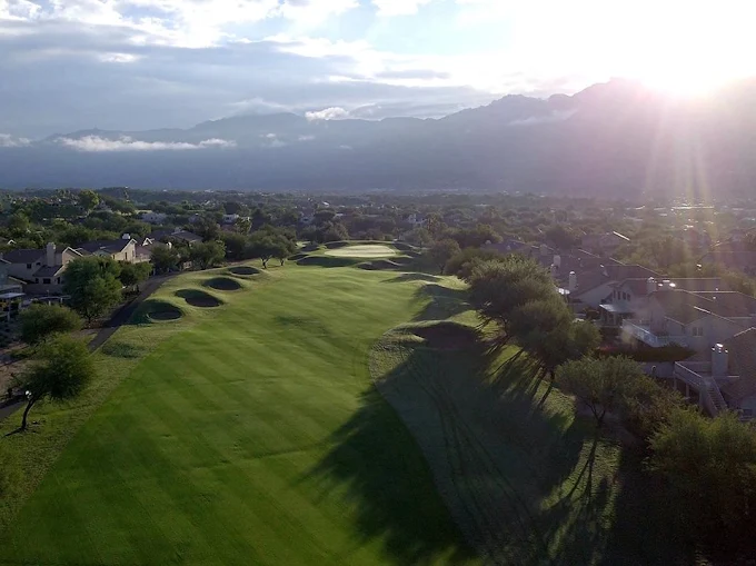 Aerial view of El Conquistador Golf course in Oro Valley, Arizona