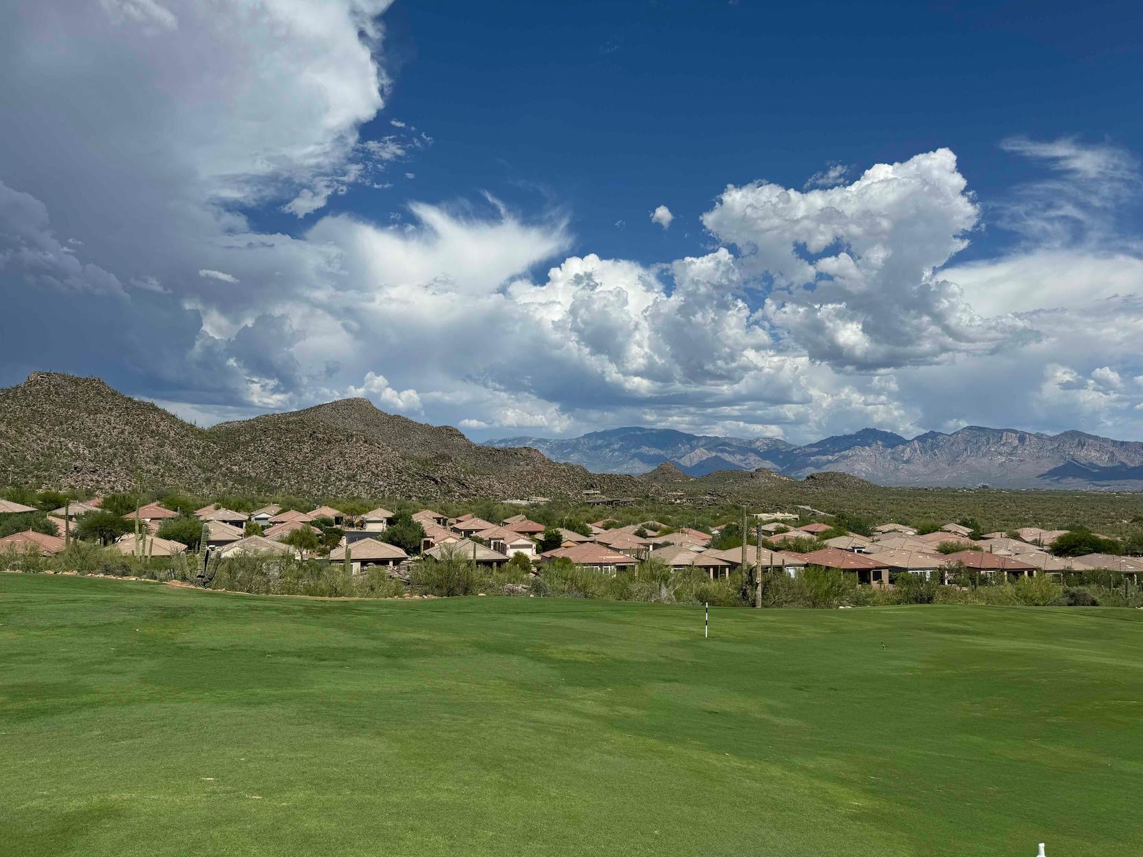 Fairway and mountain view at the Highlands Golf Course at Dove Mountain in Marana, Arizona